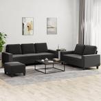 vidaXL 3-delige Loungeset stof zwart, Verzenden, Nieuw