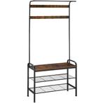 tectake Garderobekast - 85,5x36x184cm, Industrieel hout donk, Huis en Inrichting, Kasten | Kleerkasten, Verzenden, Nieuw