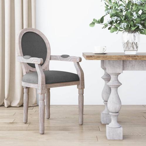 vidaXL Eetkamerstoel 54x56x96,5 cm stof donkergrijs, Huis en Inrichting, Stoelen, Nieuw, Verzenden