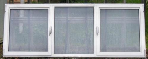 aluminium raam , chassis , venster 236 x 91 geanodiseerd, Doe-het-zelf en Bouw, Raamkozijnen en Schuifdeuren, Inclusief glas, Gebruikt