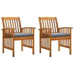 Tuinstoelen Acaciahout 2 met kussens | Retour Deal, Tuin en Terras, Verzenden, Nieuw, Hout