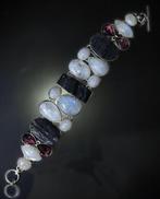 Geen minimumprijs prachtige maansteen, amethist en zwarte