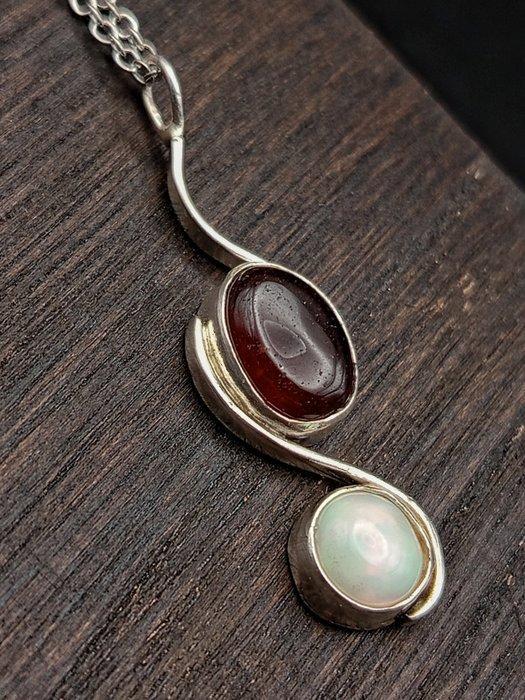 Juwel Nobiltà ambachtelijk en van 925-zilver met granaat, Verzamelen, Mineralen en Fossielen