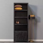 Wandkast Mangohout Evan 80 (4 Open Vakken, 2 Deuren), Huis en Inrichting, Verzenden, Nieuw