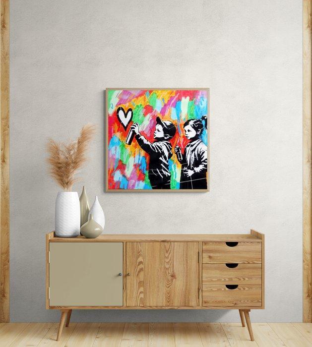 Golden Boy (2000-2025) - #LOVE - Original Street Art, Antiek en Kunst, Kunst | Schilderijen | Modern