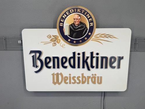 verlichte reclamebord van Benediktiner Weissbräu - Panneau -, Antiek en Kunst, Antiek | Wandborden en Tegels
