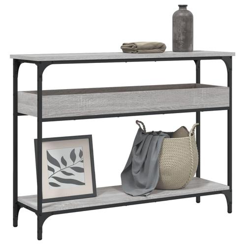 vidaXL Table console avec étagère sonoma gris 100x29x75, Huis en Inrichting, Tafels | Salontafels, Verzenden