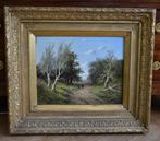 Louis Sierich (1834-1919) - Boslandschap met jagers