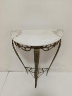 Wandtafel - Bronzen console met marmeren deksel, Antiquités & Art