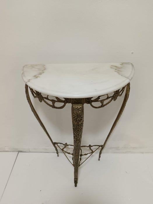 Wandtafel - Bronzen console met marmeren deksel, Antiquités & Art, Art | Objets design