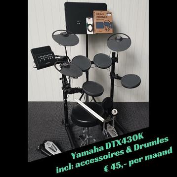 Huur Yamaha Elektronisch drumstel + drumles v.a.€ 45,- p/mnd beschikbaar voor biedingen