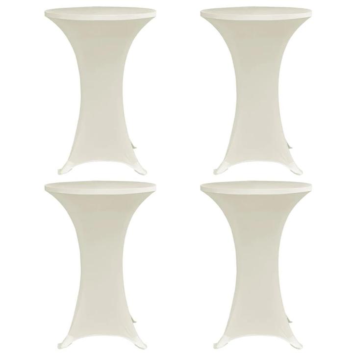 vidaXL Statafelhoes 4 st stretch Ø80 cm crème, Tuin en Terras, Tuinmeubel-accessoires, Nieuw, Verzenden