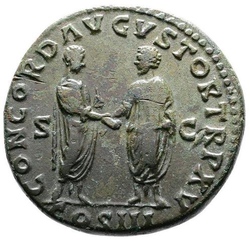Empire romain. Marcus Aurelius. A Wonderful Sestertius with, Postzegels en Munten, Munten | Europa | Niet-Euromunten