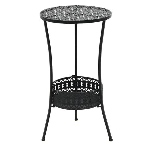 vidaXL Table de bistro Noir 40x70 cm Métal, Tuin en Terras, Tuinsets en Loungesets, Verzenden