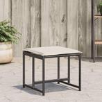 vidaXL Tuinkrukken met kussens 4 st poly rattan zwart, Verzenden, Nieuw