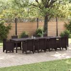 vidaXL Tuin Tafel Bruin 350x100x73 cm Poly Rattan, Verzenden, Nieuw