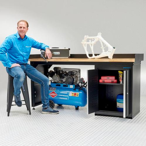 Datona Werkbank 200 cm 1 kast deuren eiken - Datona - Mat, Doe-het-zelf en Bouw, Werkbanken, Ophalen of Verzenden