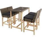 Wicker bartafel Kutina met 4 stoelen Latina - natuur, Tuin en Terras, Tuinsets en Loungesets, Nieuw, Verzenden
