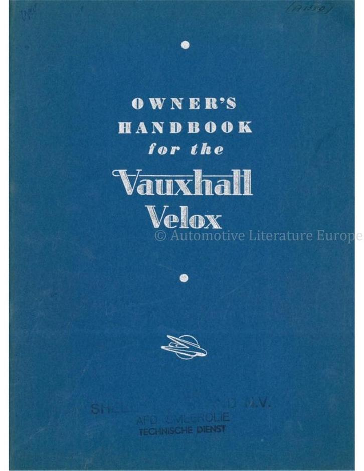 1948 VAUXHALL VELOX INSTRUCTIEBOEKJE ENGELS, Autos : Divers, Modes d'emploi & Notices d'utilisation, Enlèvement ou Envoi