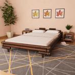 vidaXL Cadre de lit Marron foncé Bambou 140 x 200 cm, Maison & Meubles, Chambre à coucher | Lits, Neuf, Verzenden