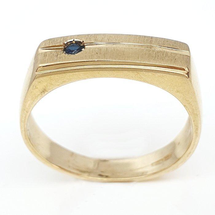 Ring - 18 karaat Geel goud Saffier, Handtassen en Accessoires, Ringen