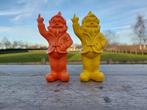 Beeld, set of naugthy gnomes color orange yellow - 16 cm -