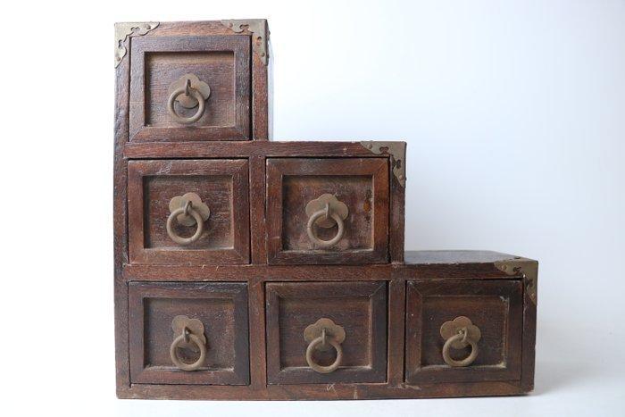 Vintage Japanse houten ladekast - geen minimumprijs - Hout -, Antiek en Kunst, Antiek | Overige Antiek