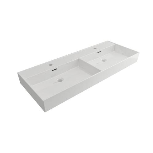 Wastafel Dubbel Plieger Kansas 2 Kraangaten 120x46,6 cm met, Doe-het-zelf en Bouw, Sanitair, Overige typen, Nieuw, Ophalen of Verzenden