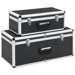 vidaXL Opbergkoffers 2 st aluminium zwart, Doe-het-zelf en Bouw, Verzenden, Nieuw