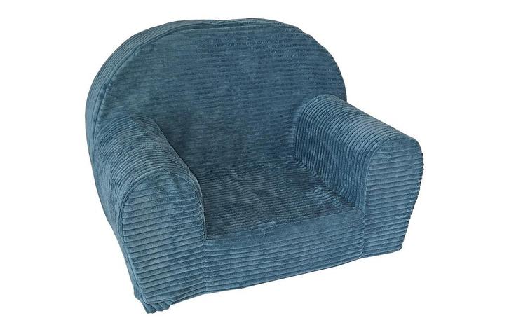 Kinderfauteuil - LINCOL - 60x40x45 cm - corduroy - turkoois, Kinderen en Baby's, Kinderkamer | Tafels en Stoelen, Nieuw, Ophalen of Verzenden