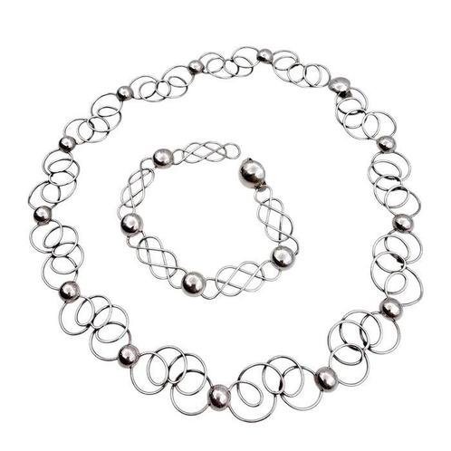 Sans Prix de Réserve - Ensemble de bijoux 2 pièces Argent -, Handtassen en Accessoires, Antieke sieraden
