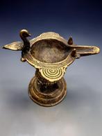 Olielamp - Bronzen Indiase Dhokra - Pauw - Brons