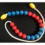 Rekenketting 20 kralen rood/blauw/geel groot formaat, Boeken, Verzenden, Nieuw