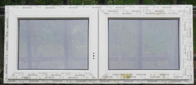 pvc raam , chassis , venster 162 x 68 wit / zwartbruin 8022, Doe-het-zelf en Bouw, Raamkozijnen en Schuifdeuren, Inclusief glas