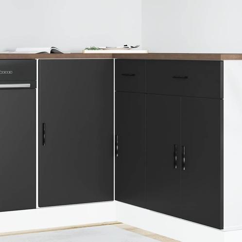 vidaXL Keuken onderkast Lyon bewerkt hout zwart, Huis en Inrichting, Kasten | Overige, Nieuw, Verzenden