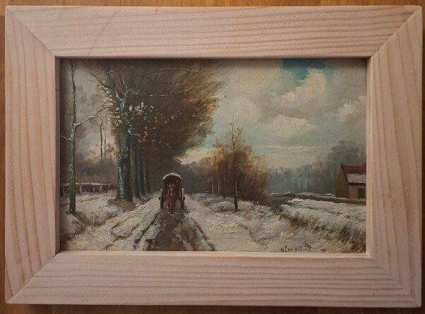 Hollandse school (XX) Naar Louis Apol - Winters landschap, Antiek en Kunst, Kunst | Schilderijen | Klassiek