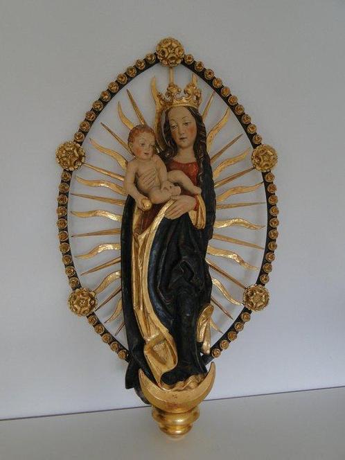 Sculpture, Rosenkranz-Madonna mit Kind - 85 cm - Bois, Antiek en Kunst, Kunst | Niet-Westerse kunst
