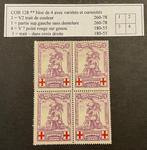België 1914 - Standbeeld de Merode - 20c+(20c) violet - Blok