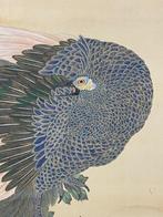 Rouleau japonais Paon et Pivoine, signé Kho () - Soie -