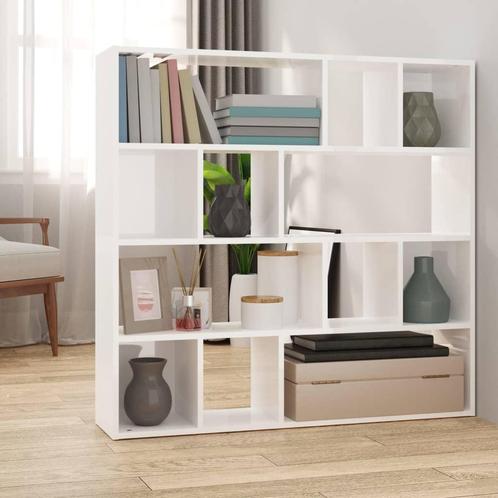 vidaXL Boekenkast/kamerscherm 105x24x102 cm hoogglans wit, Huis en Inrichting, Woonaccessoires | Overige, Nieuw, Verzenden