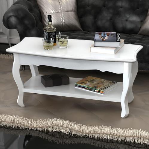 vidaXL Salontafel met 2 lagen MDF wit, Huis en Inrichting, Tafels | Salontafels, Nieuw, Verzenden