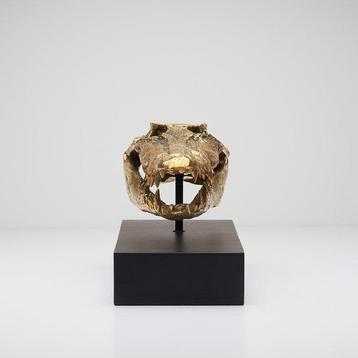 Sculpture, Saltwater Crocodile Skull fashioned in bronze, on