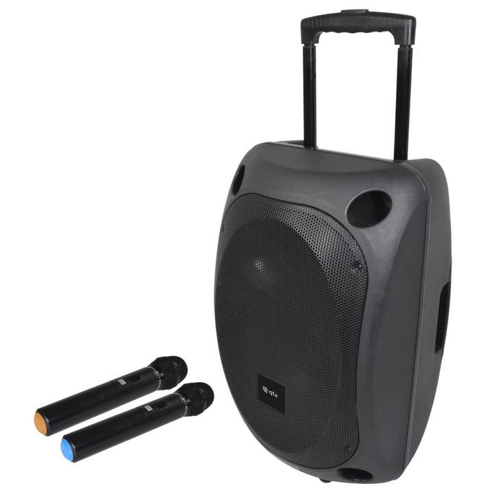 QTX QOVA 12 Draagbare Luidspreker Met 2 Microfoons USB SD BT, Muziek en Instrumenten, Microfoons