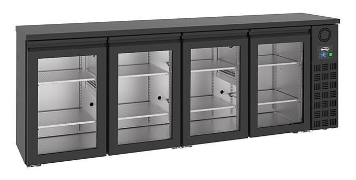 Barkoeler Zwart met 4 Glasdeuren, Zakelijke goederen, Horeca | Keukenapparatuur, Nieuw in verpakking, Koelen en Vriezen, Verzenden