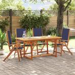 vidaXL 5-delige Tuinset massief acaciahout en textileen, Tuin en Terras, Tuinsets en Loungesets, Verzenden, Nieuw, Tuinset