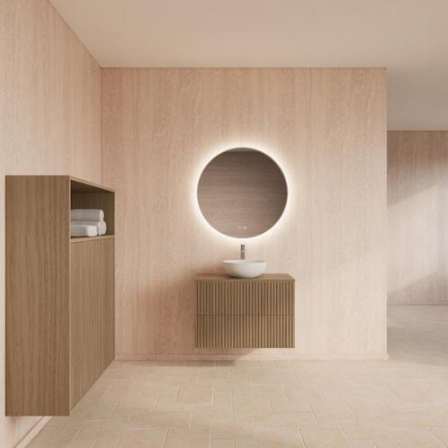 Badmeubelset BWS Hybris Corn Silk 70 cm Met Waskom, Doe-het-zelf en Bouw, Sanitair, Bad, Nieuw, Ophalen of Verzenden