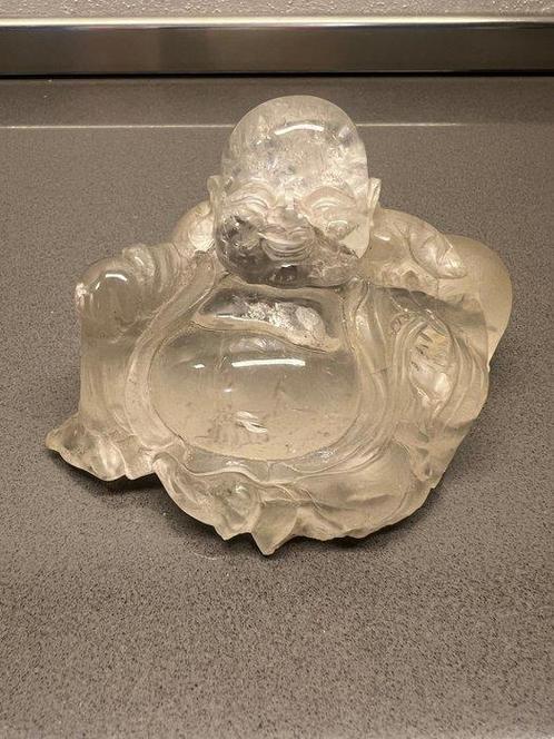 Statue - Cristal de roche - Bouddha riant - Chine - Milieu, Antiek en Kunst, Antiek | Overige Antiek
