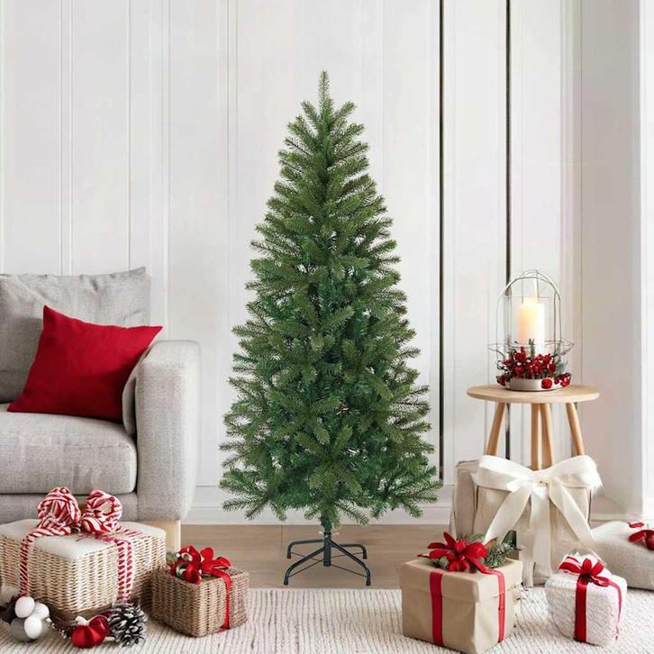 vidaXL Kunstkerstboom met standaard Groen 150 cm PVC, PE en, Divers, Noël, Envoi