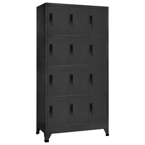 vidaXL Armoire Ã  casiers Anthracite 90x45x180 cm Acier, Huis en Inrichting, Kasten | Overige, Verzenden