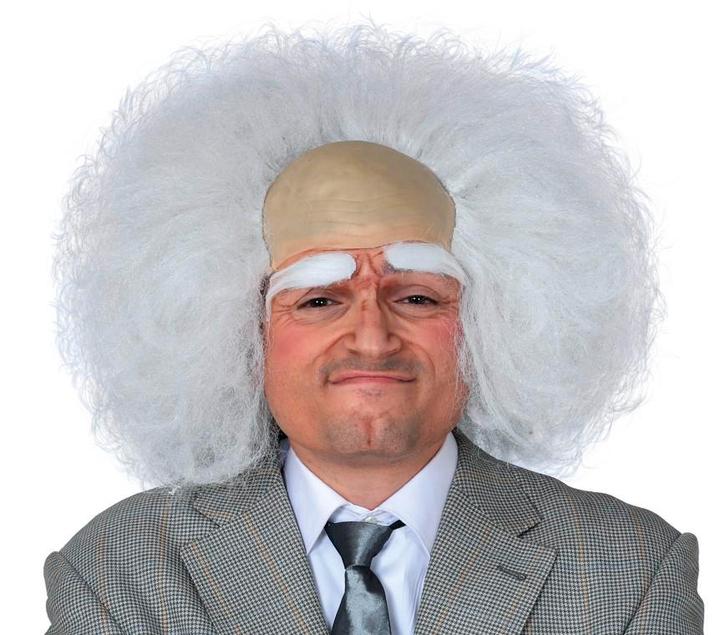 Grijze Pruik Half Kaal, Hobby en Vrije tijd, Feestartikelen, Nieuw, Verzenden